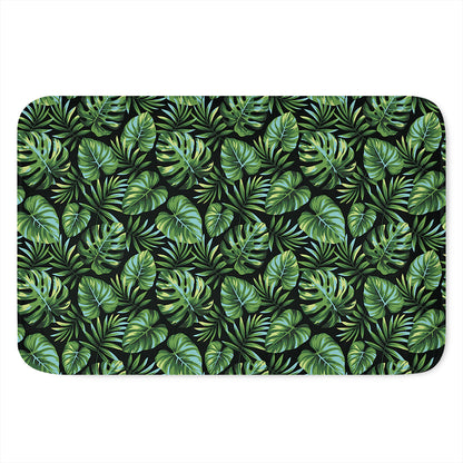 Tropical Monstera Leaves Pattern Print Indoor Door Mat