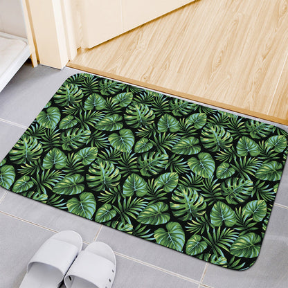 Tropical Monstera Leaves Pattern Print Indoor Door Mat