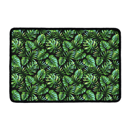 Tropical Monstera Leaves Pattern Print Kitchen Mat
