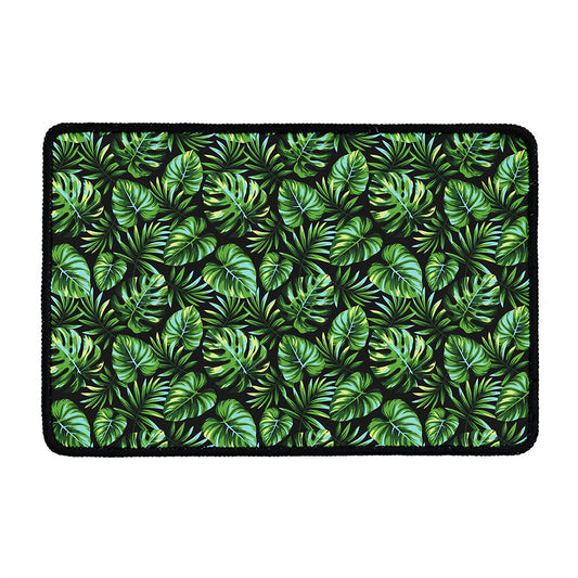 Tropical Monstera Leaves Pattern Print Kitchen Mat