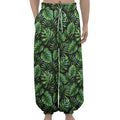 Tropical Monstera Leaves Pattern Print Lantern Pants