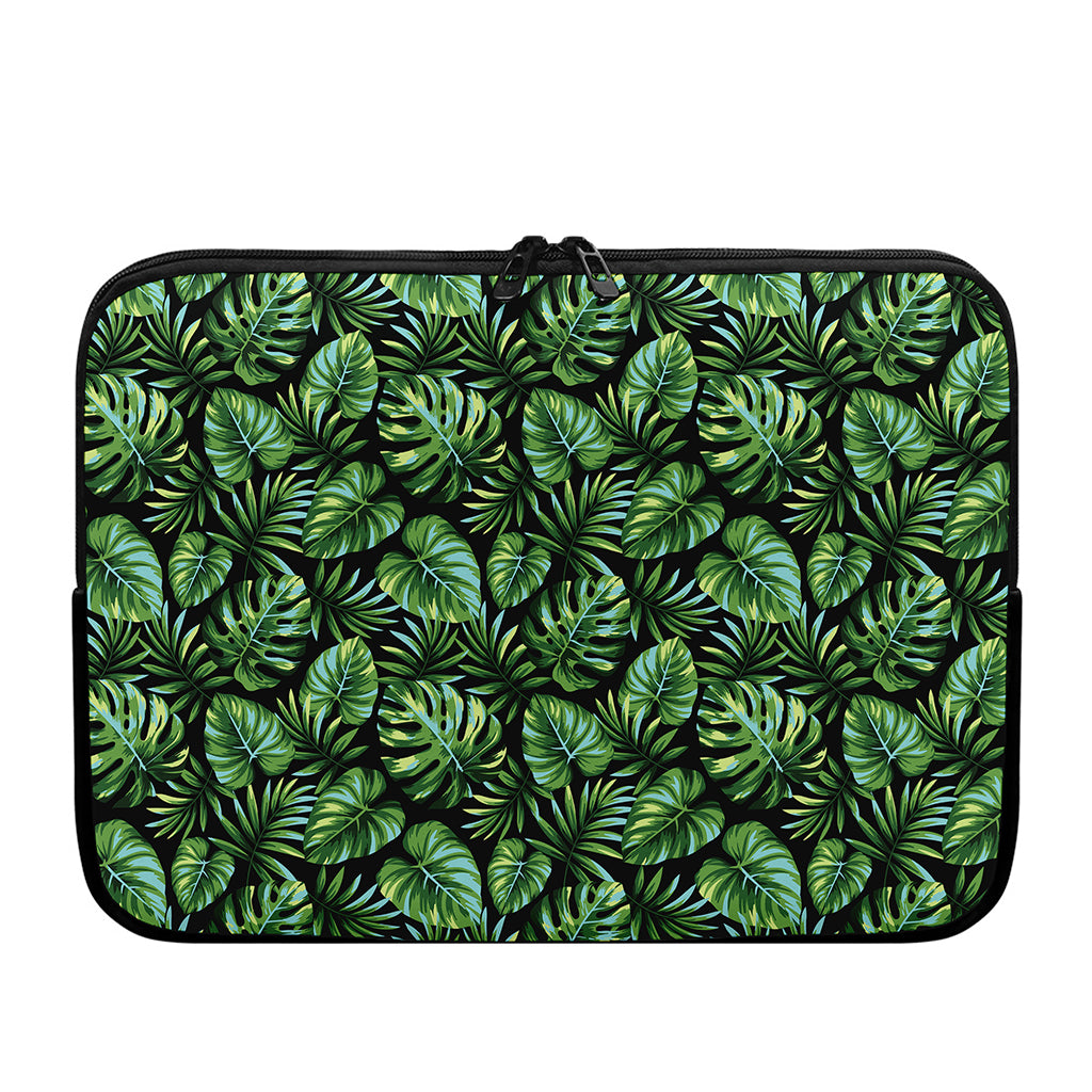 Tropical Monstera Leaves Pattern Print Laptop Sleeve