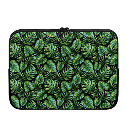 Tropical Monstera Leaves Pattern Print Laptop Sleeve