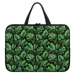 Tropical Monstera Leaves Pattern Print Laptop Sleeve With Handle