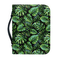 Tropical Monstera Leaves Pattern Print Leather Bible Cover
