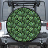 Tropical Monstera Leaves Pattern Print Leather Spare Tire Cover