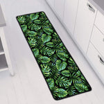 Tropical Monstera Leaves Pattern Print Long Kitchen Mat
