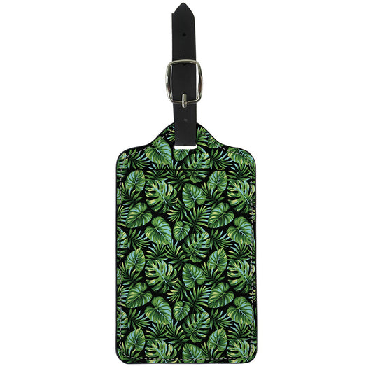 Tropical Monstera Leaves Pattern Print Luggage Tag