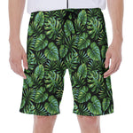 Tropical Monstera Leaves Pattern Print Men's Beach Shorts