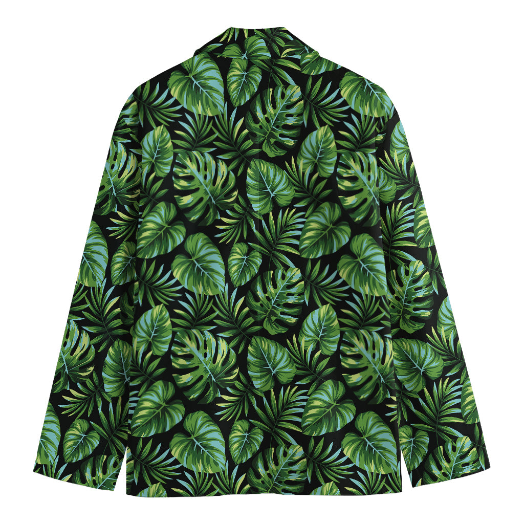 Tropical Monstera Leaves Pattern Print Men's Blazer