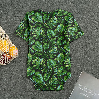 Tropical Monstera Leaves Pattern Print Men's Bodysuit