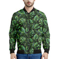 Tropical Monstera Leaves Pattern Print Men's Bomber Jacket