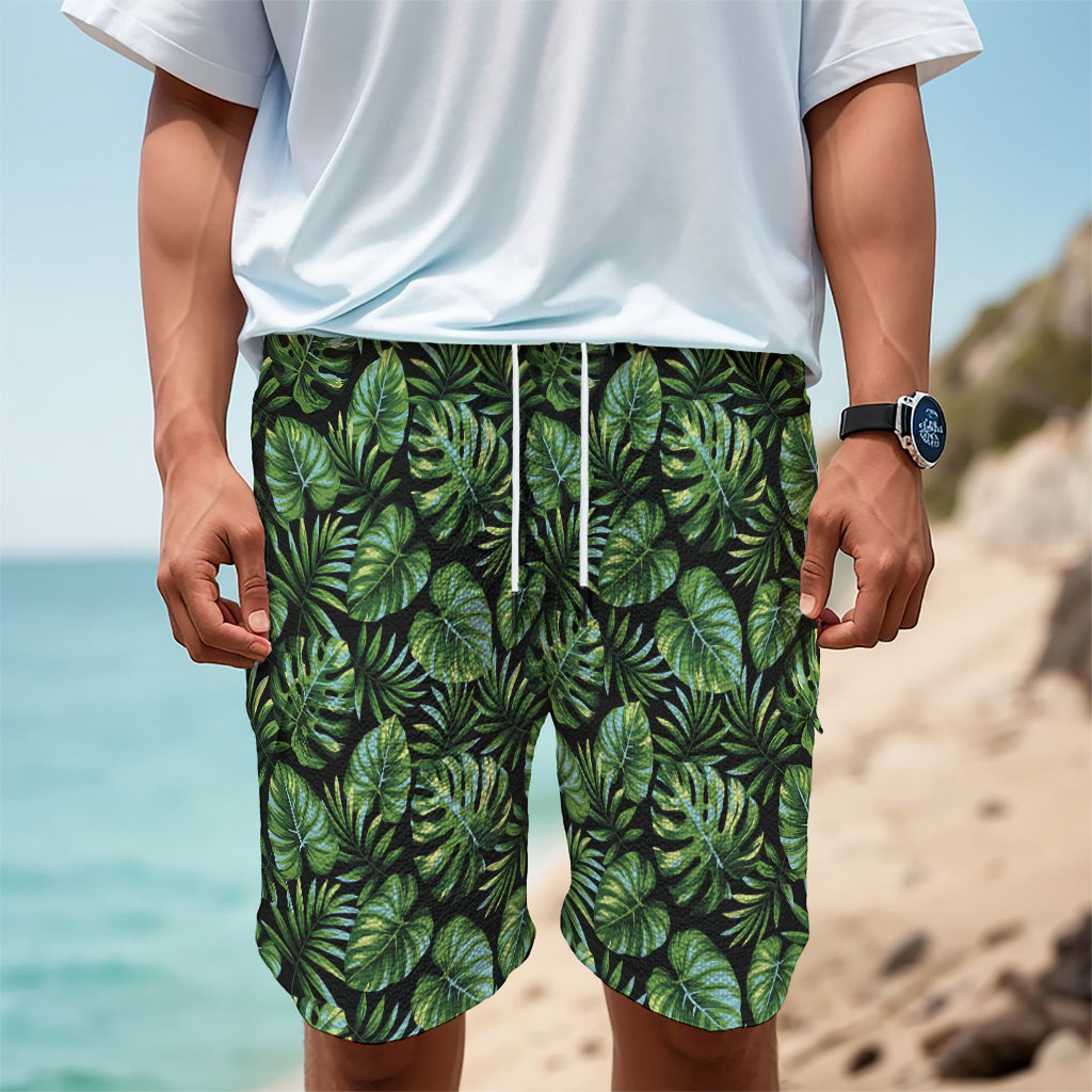 Tropical Monstera Leaves Pattern Print Men's Cargo Shorts