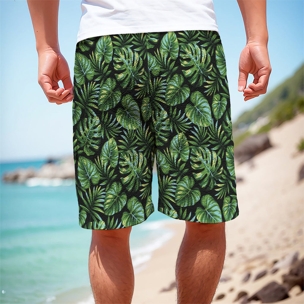 Tropical Monstera Leaves Pattern Print Men's Cargo Shorts