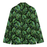 Tropical Monstera Leaves Pattern Print Men's Cotton Blazer