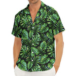 Tropical Monstera Leaves Pattern Print Men's Deep V-Neck Shirt