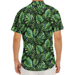 Tropical Monstera Leaves Pattern Print Men's Deep V-Neck Shirt