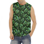 Tropical Monstera Leaves Pattern Print Men's Fitness Tank Top