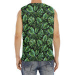 Tropical Monstera Leaves Pattern Print Men's Fitness Tank Top