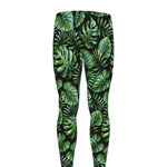 Tropical Monstera Leaves Pattern Print Men's leggings