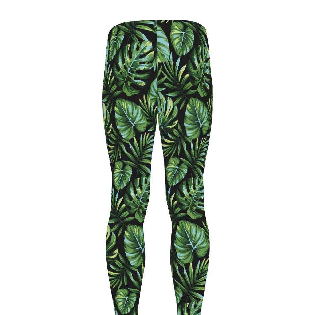 Tropical Monstera Leaves Pattern Print Men's leggings