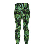 Tropical Monstera Leaves Pattern Print Men's leggings
