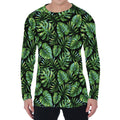 Tropical Monstera Leaves Pattern Print Men's Long Sleeve T-Shirt