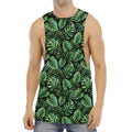 Tropical Monstera Leaves Pattern Print Men's Muscle Tank Top