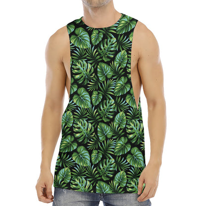 Tropical Monstera Leaves Pattern Print Men's Muscle Tank Top