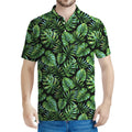 Tropical Monstera Leaves Pattern Print Men's Polo Shirt