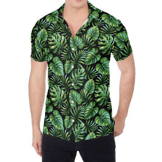 Tropical Monstera Leaves Pattern Print Men's Shirt