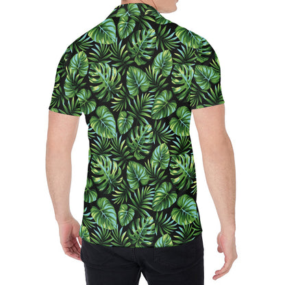 Tropical Monstera Leaves Pattern Print Men's Shirt