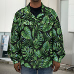 Tropical Monstera Leaves Pattern Print Men's Shirt Jacket