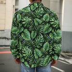 Tropical Monstera Leaves Pattern Print Men's Shirt Jacket