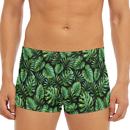 Tropical Monstera Leaves Pattern Print Men's Short Boxer Briefs