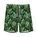 Tropical Monstera Leaves Pattern Print Men's Athletic Shorts