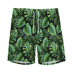 Tropical Monstera Leaves Pattern Print Men's Sports Shorts