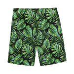Tropical Monstera Leaves Pattern Print Men's Sports Shorts