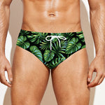 Tropical Monstera Leaves Pattern Print Men's Swim Briefs