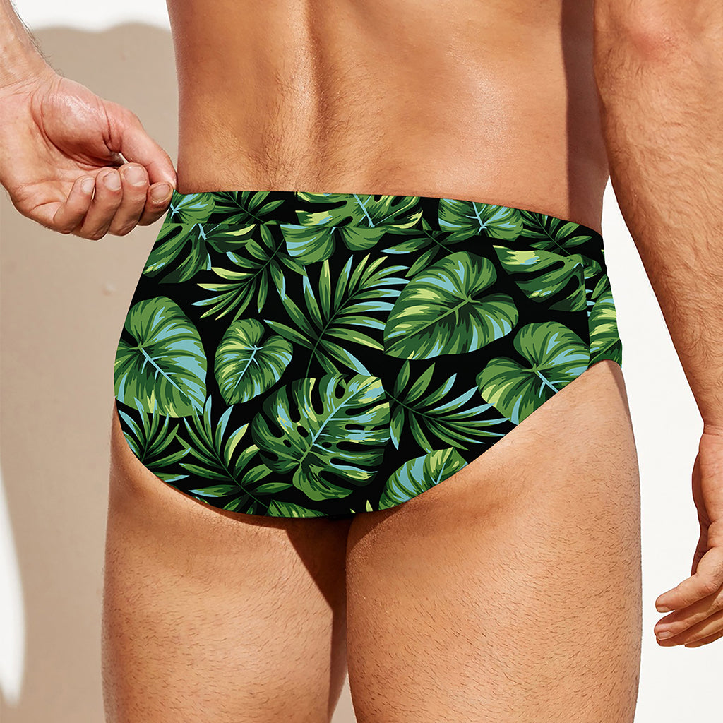 Tropical Monstera Leaves Pattern Print Men's Swim Briefs
