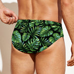 Tropical Monstera Leaves Pattern Print Men's Swim Briefs