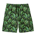 Tropical Monstera Leaves Pattern Print Men's Swim Trunks
