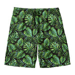 Tropical Monstera Leaves Pattern Print Men's Swim Trunks