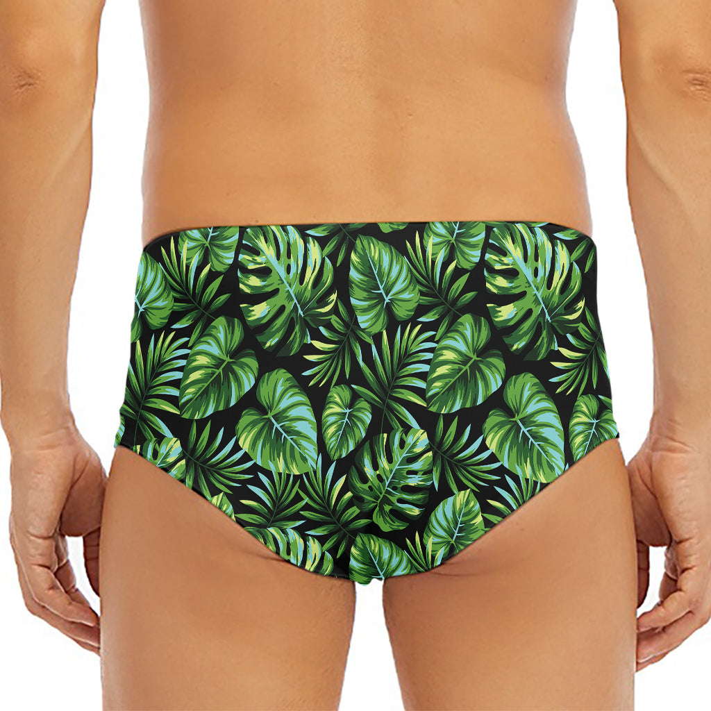 Tropical Monstera Leaves Pattern Print Men's Triangle Swim Briefs