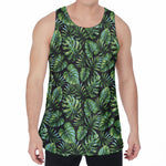 Tropical Monstera Leaves Pattern Print Men's Velvet Tank Top