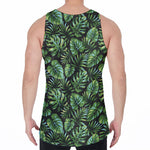 Tropical Monstera Leaves Pattern Print Men's Velvet Tank Top