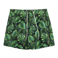 Tropical Monstera Leaves Pattern Print Mesh Shorts