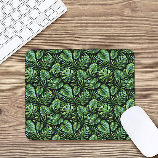 Tropical Monstera Leaves Pattern Print Mouse Pad