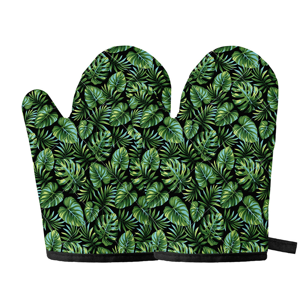 Tropical Monstera Leaves Pattern Print Oven Mitts
