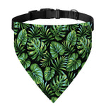 Tropical Monstera Leaves Pattern Print Over The Collar Dog Bandana